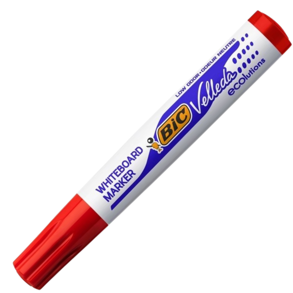 Bic Velleda 1701 Eco Yuvarlak Uçlu Beyaz Tahta Kalemi  Kırmızı