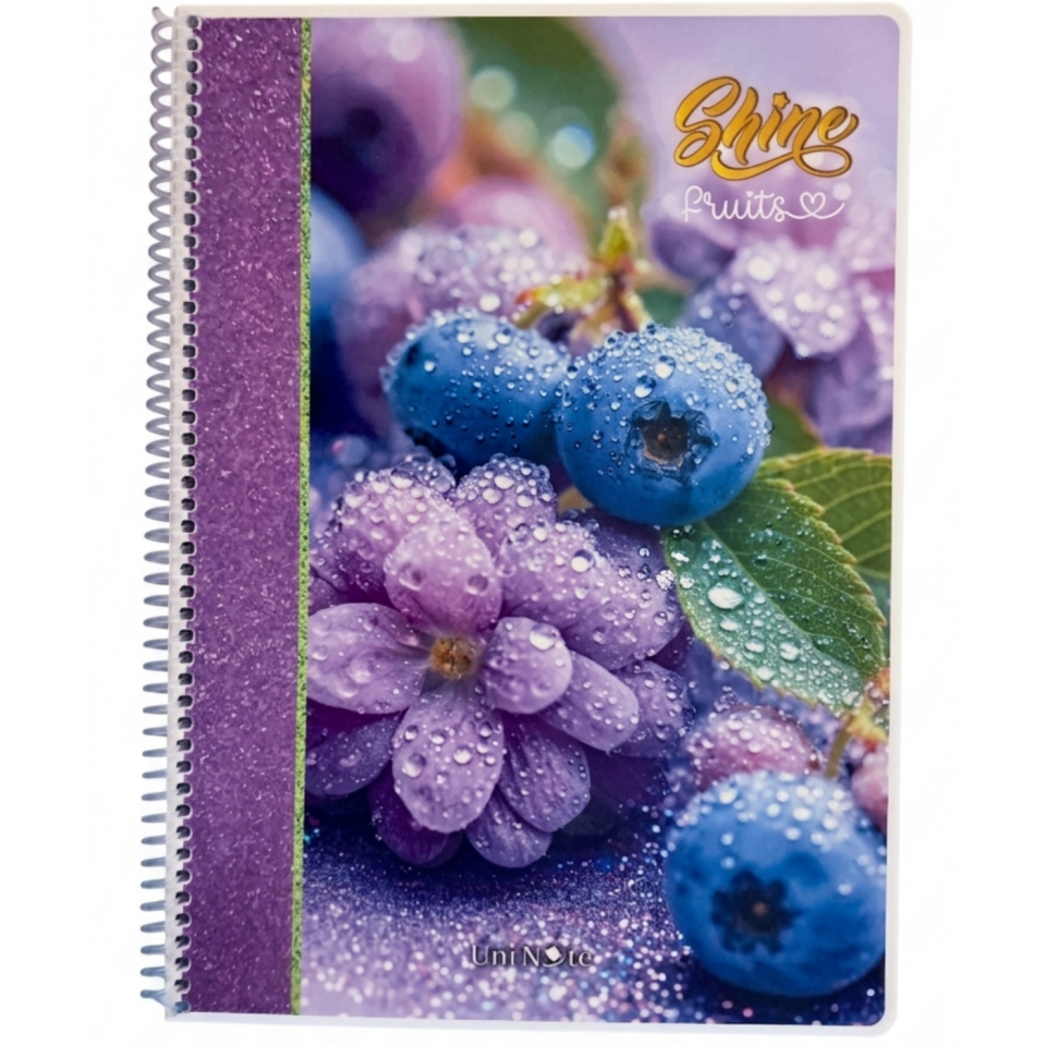 UniNote Shine Spiralli Kabartma Kapak A4 72 Yp.Kareli Defter 03