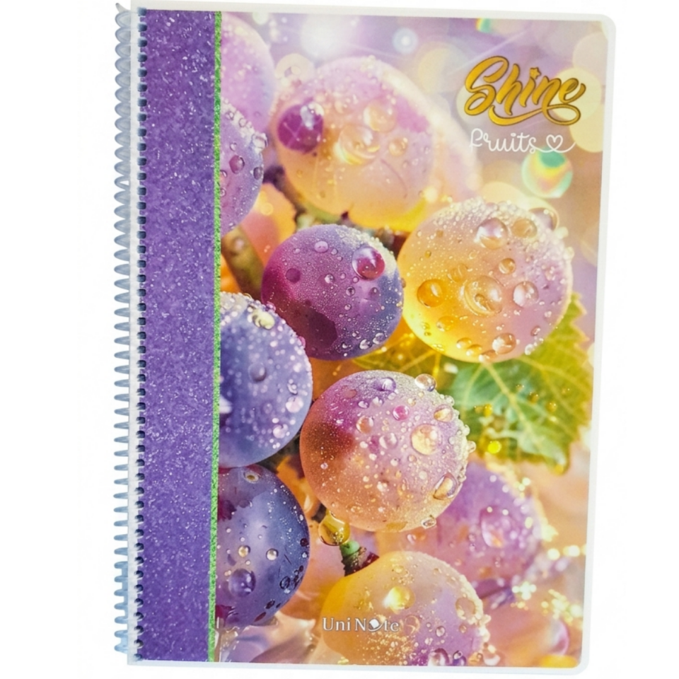 UniNote Shine Spiralli Kabartma Kapak A4 72 Yp.Kareli Defter 04