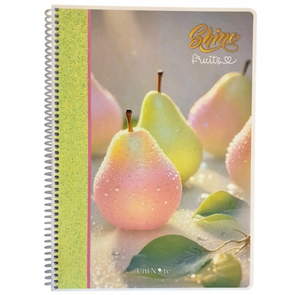 UniNote Shine Spiralli Kabartma Kapak A4 72 Yp.Kareli Defter 07