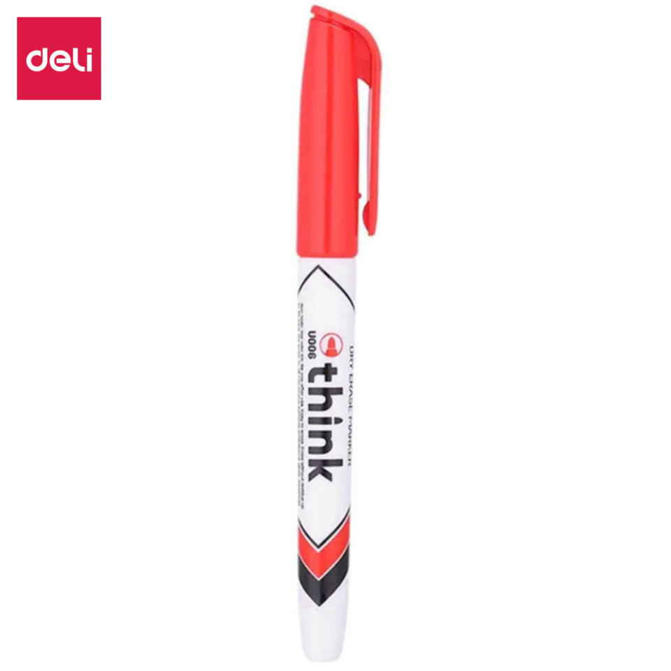 Deli Whiteboard Marker Kalem Yuvarlak Uç 1-1.5 mm Akrilik Kırmızı