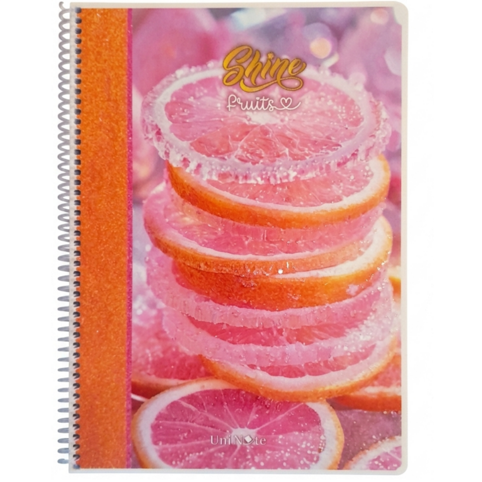 UniNote Shine Spiralli Kabartma Kapak A4 96 Yp.Kareli Defter 01