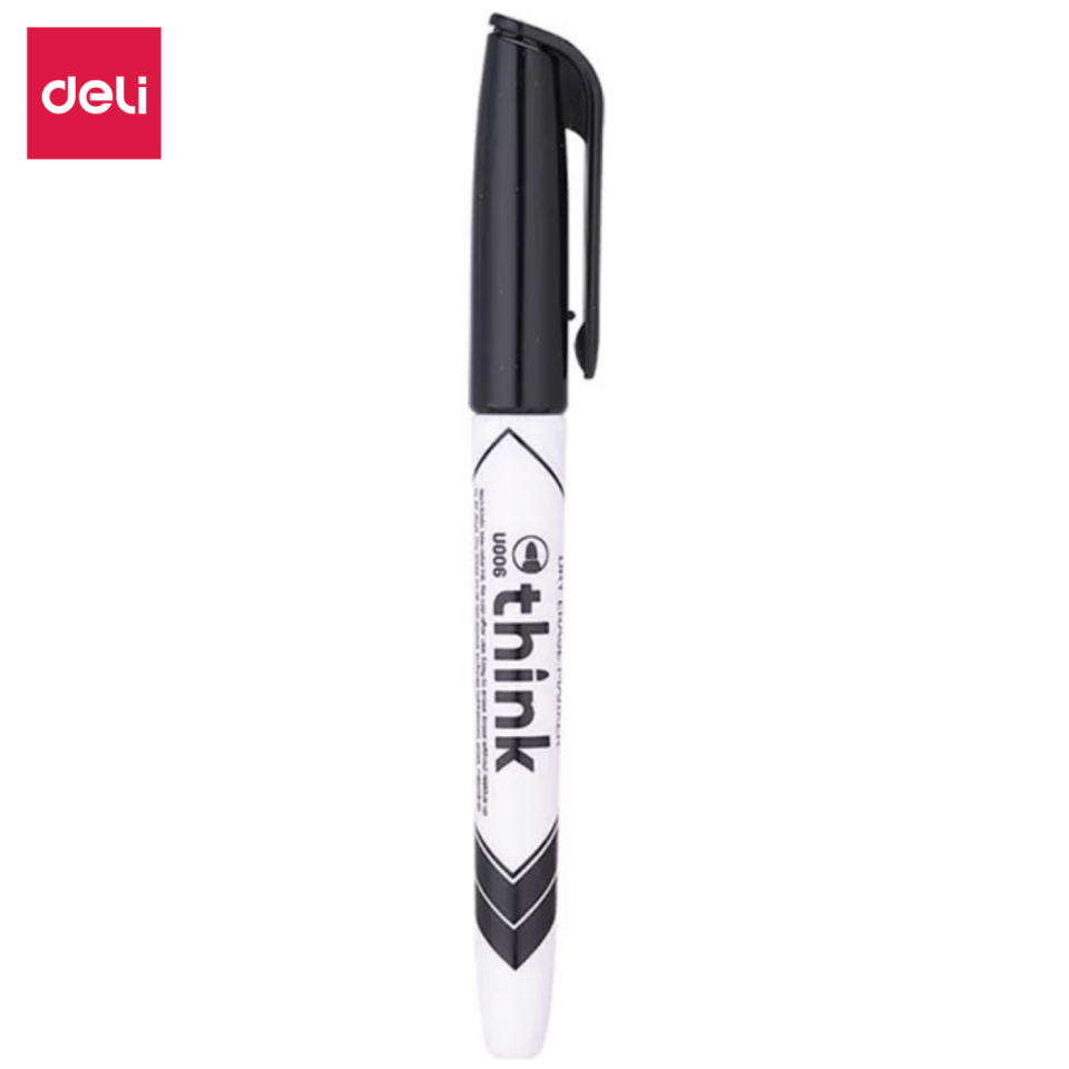 Deli Whiteboard Marker Kalem Yuvarlak Uç 1-1.5 mm Akrilik Siyah