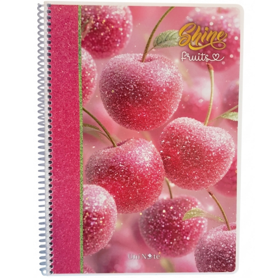 UniNote Shine Spiralli Kabartma Kapak A4 96 Yp.Kareli Defter 02