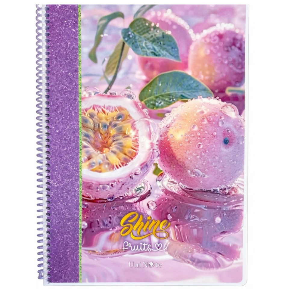 UniNote Shine Spiralli Kabartma Kapak A4 96 Yp.Kareli Defter 06