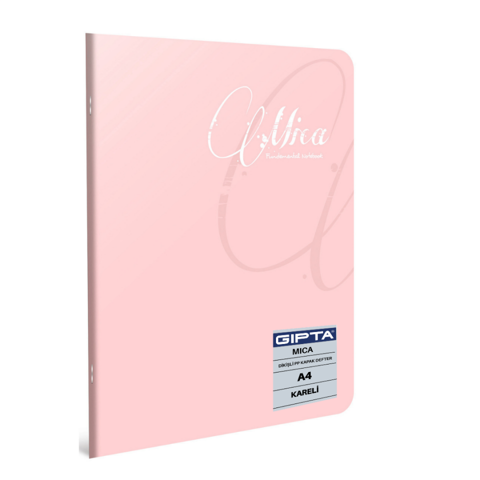 Gıpta Mica Dikişli Pp Kapak A4 Kareli Defter Toz Pembe - 80 Yaprak