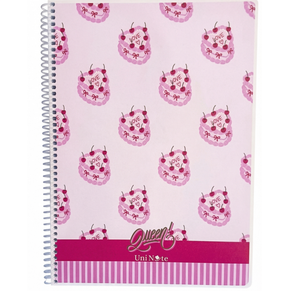 UniNote Queen Spiralli Pp Kapak A4 72 Yp.Kareli Defter 04
