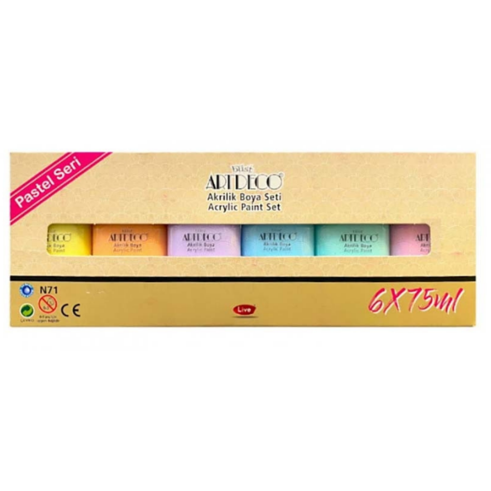 Artdeco 070I­As2 Akrilik Boya Seti  6x75 ml Pastel Renkler