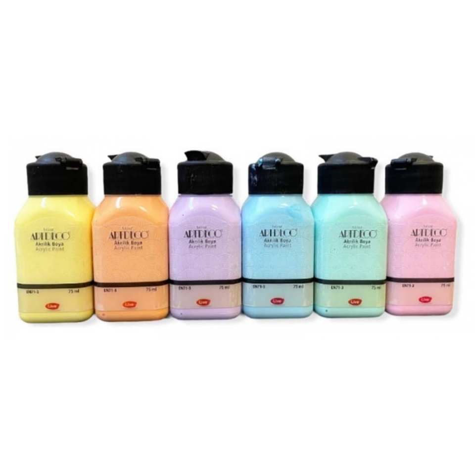 Artdeco Akrilik Boya 6x75ml Set Pastel Renkler
