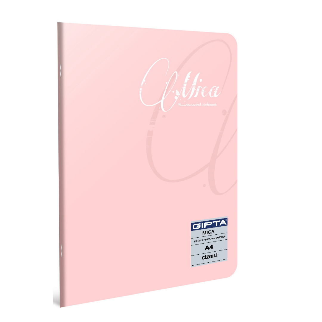 Gıpta Mica Dikişli Pp Kapak A4 Çizgili Defter Toz Pembe - 60 Yaprak
