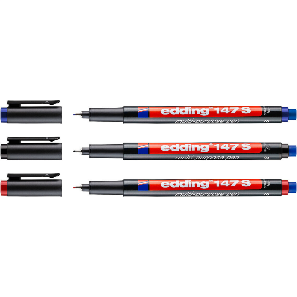 Edding E-147 S İnce Uçlu Silgili Asetat Kalemi