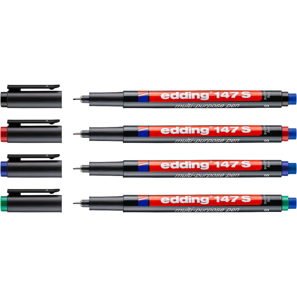 Edding E-147 S İnce Uçlu Silgili Asetat Kalemi