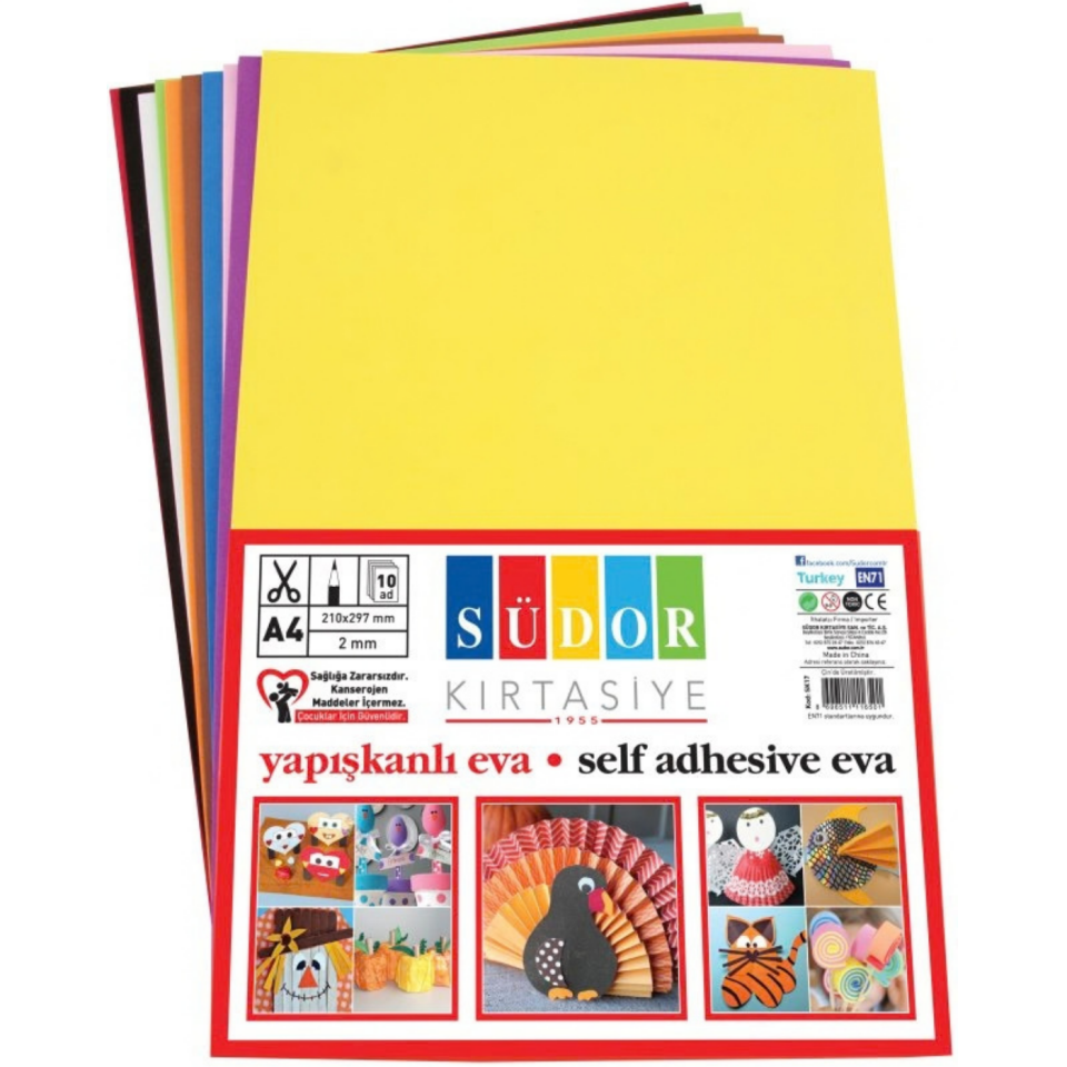 Südor Klasik Yapışkanlı Eva 50x70 Cm 10'lu 10 Renk