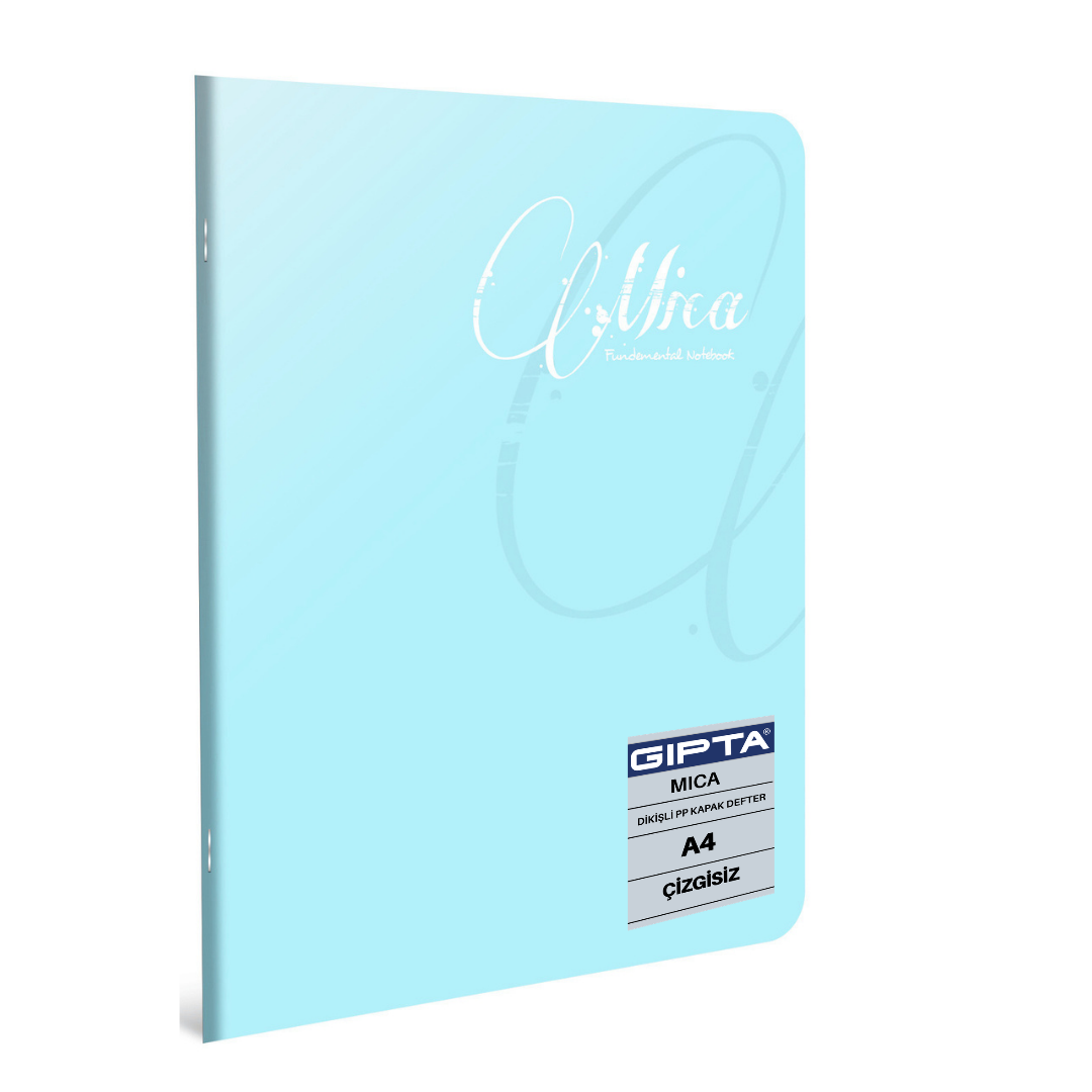 Gıpta Mica Dikişli Pp Kapak A4 Çizgisiz Defter Bulut Mavisi