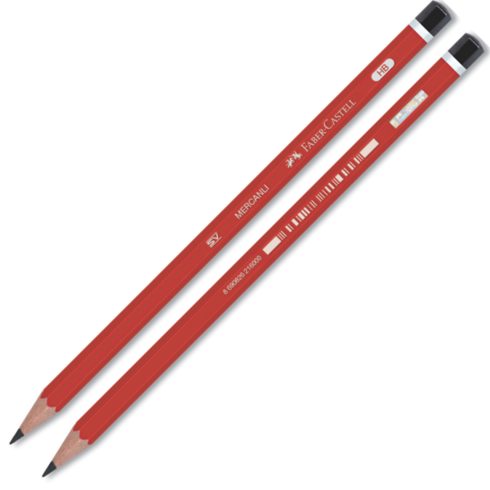 Faber-Castell Köşeli Mercanlı Kurşun Kalem 160000-01 Kırmızı