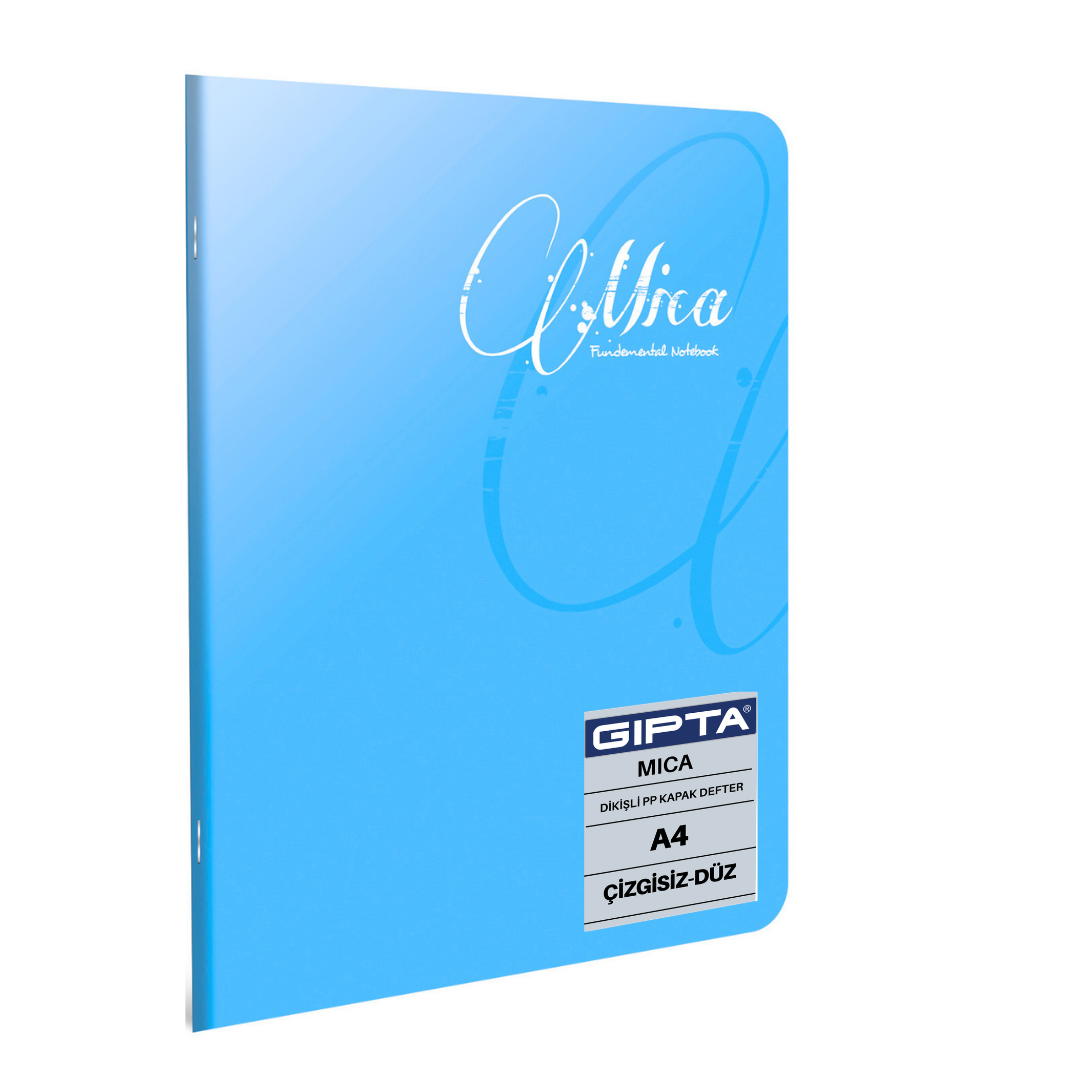 Gıpta Mica Dikişli Pp Kapak A4 Çizgisiz Defter Gök Mavi