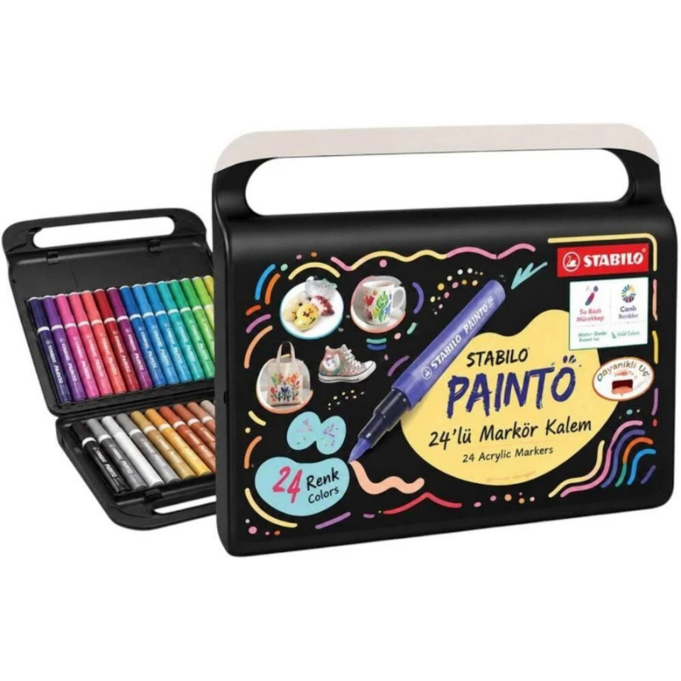 Stabilo Paintö Akrilik Marker Kalem Seti 2,3 mm 24 Renk