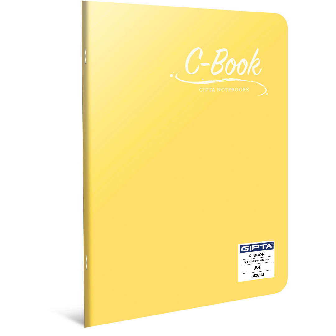 Gıpta 6906 C-Book PP Kapak A4 Çizgili Defter Sarı - 100 Yaprak