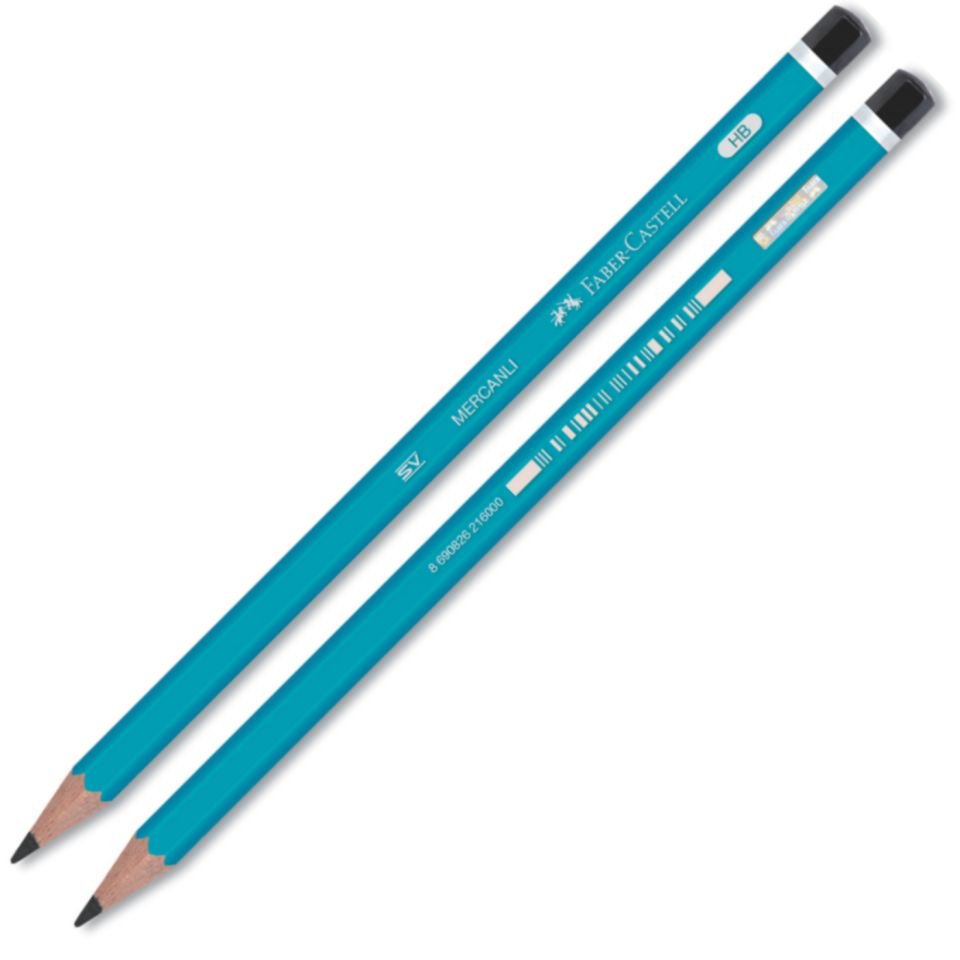 Faber-Castell Köşeli Mercanlı Kurşun Kalem 160000-03 Mavi