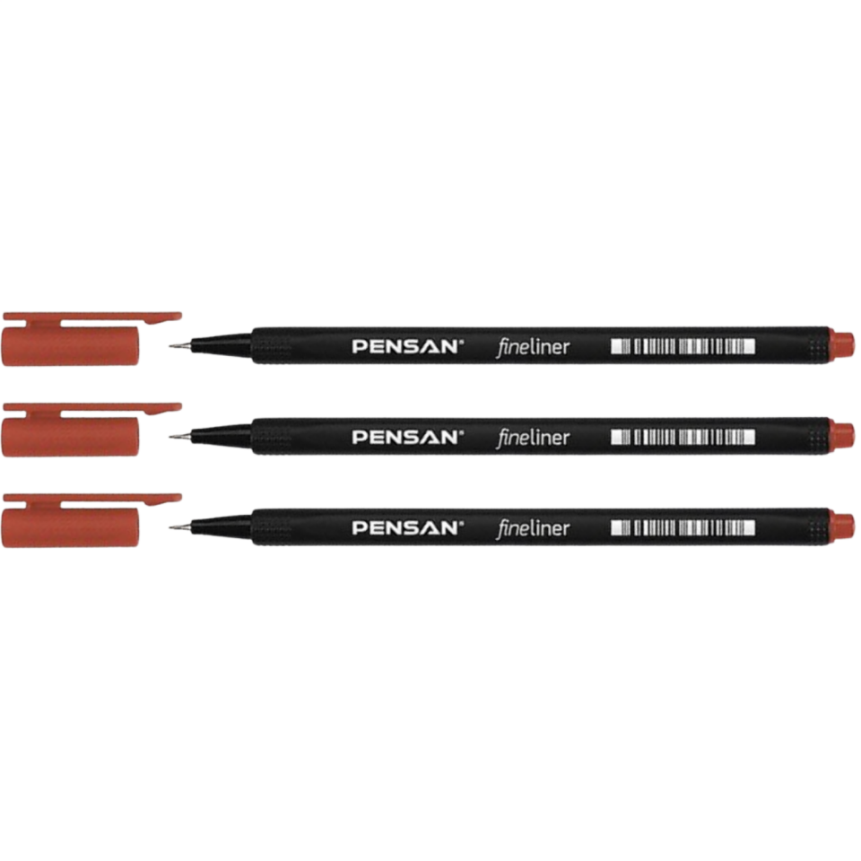 Pensan 6500 Fineliner Kalem 0.4 mm Kahverengi 3'lü