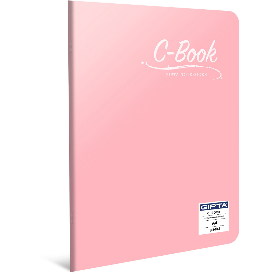 Gıpta 6906 C-Book PP Kapak A4 Çizgili Defter Pembe - 100 Yaprak
