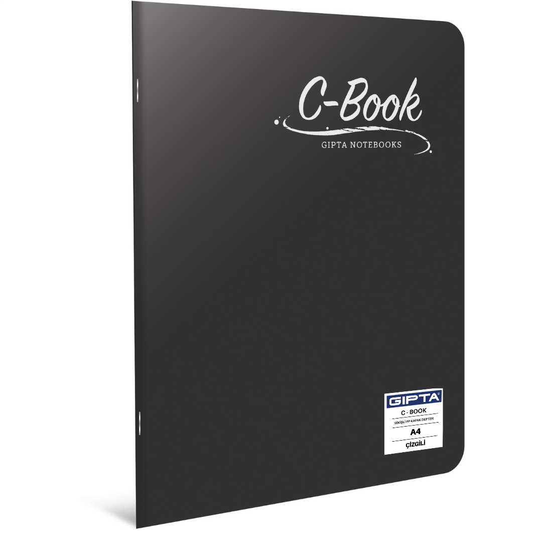 Gıpta 6906 C-Book PP Kapak A4 Çizgili Defter Siyah - 100 Yaprak