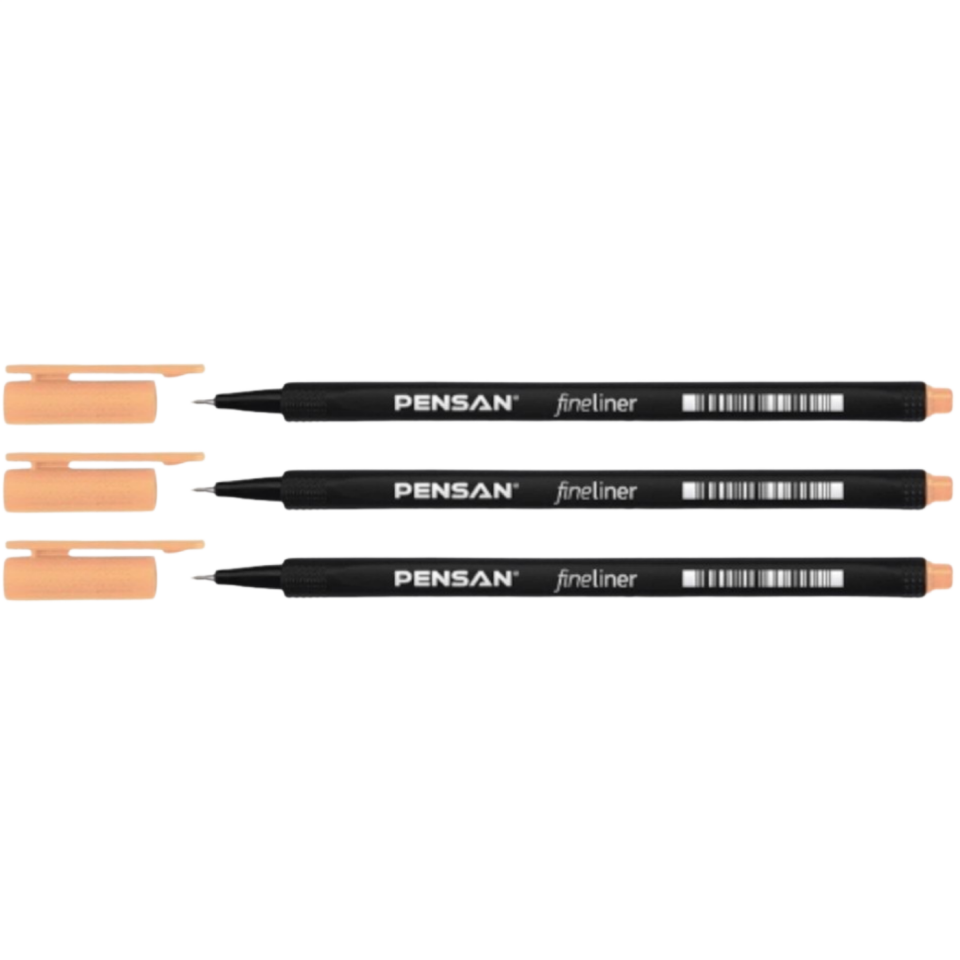 Pensan 6500 Fineliner Kalem 0.4 mm Ten Rengi 3'lü