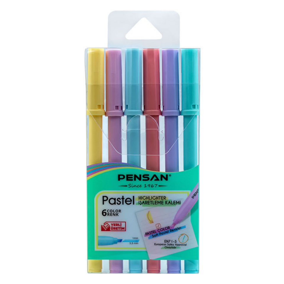 Pensan 99096 Kidz Pastel Renkler Keçeli Kalem 6'lı