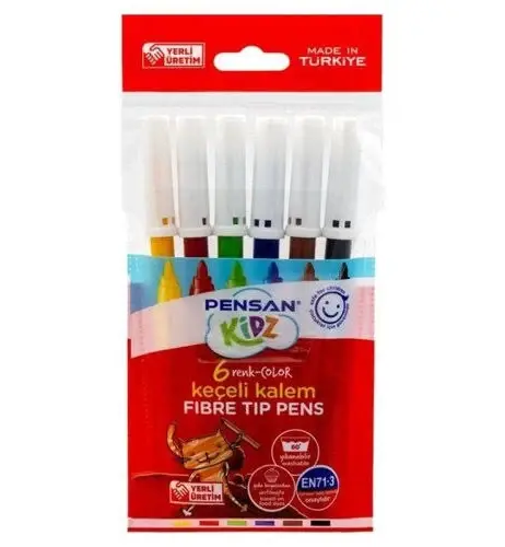 Pensan Kidz 99055 Keçeli Kalem 6 Renk