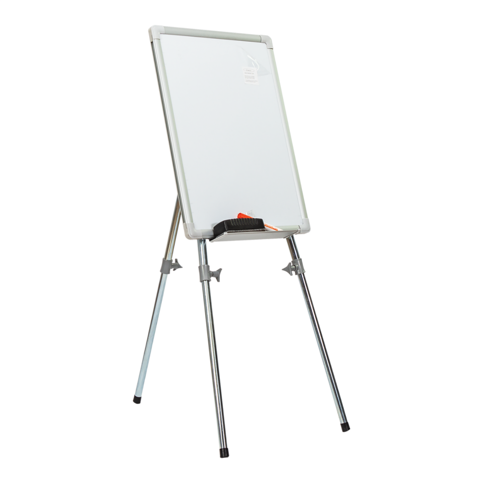 İnterpano 627 Alüminyum Çerçeve Laminant Yüzeyli Teleskopik Ayaklı Beyaz Tahta 50x70