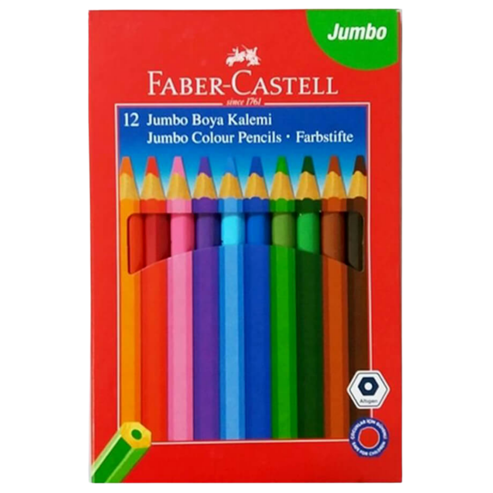 Faber Castell Jumbo Kuruboya 12 Renk Tam Boy 951000