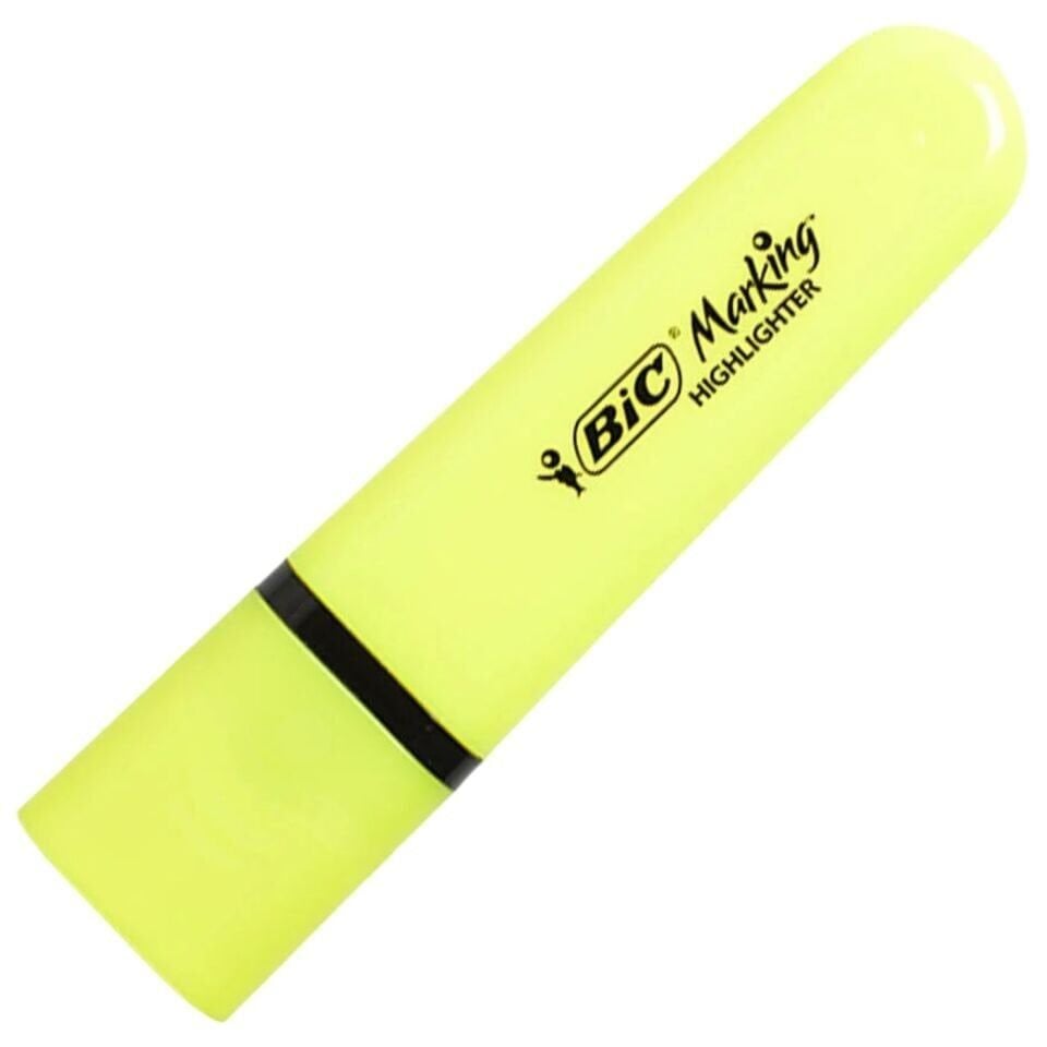 Bic Marking Flat Highlighter Fosforlu Kalem Sarı
