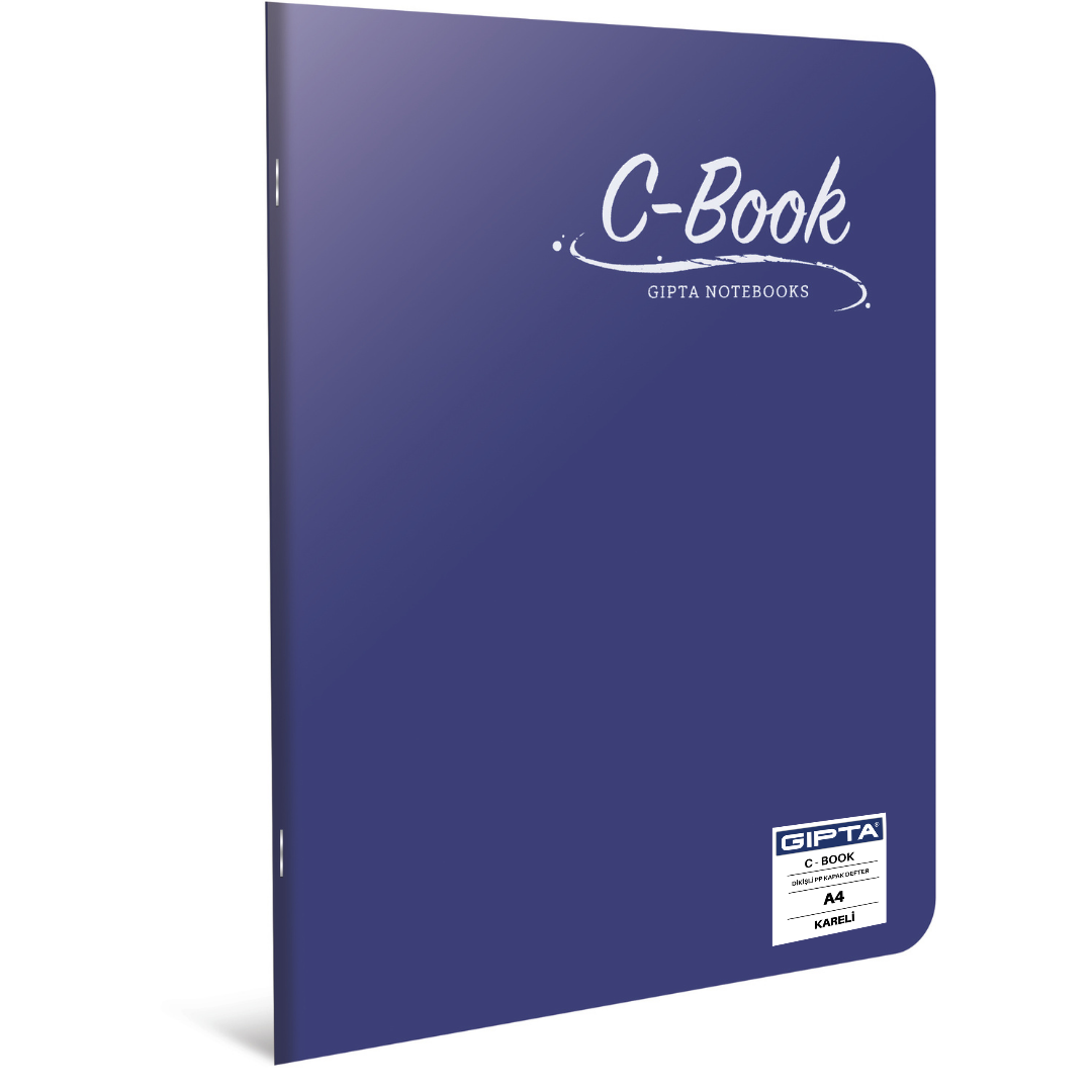 Gıpta C-Book PP Kapak A4 Kareli Defter Lacivert - 80 Yaprak