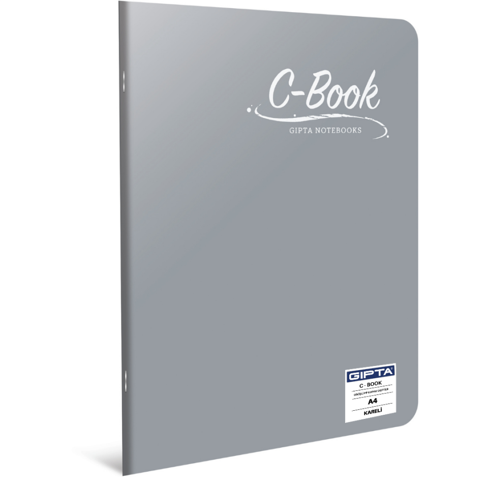 Gıpta C-Book PP Kapak A4 Kareli Defter Gri - 100 Yaprak