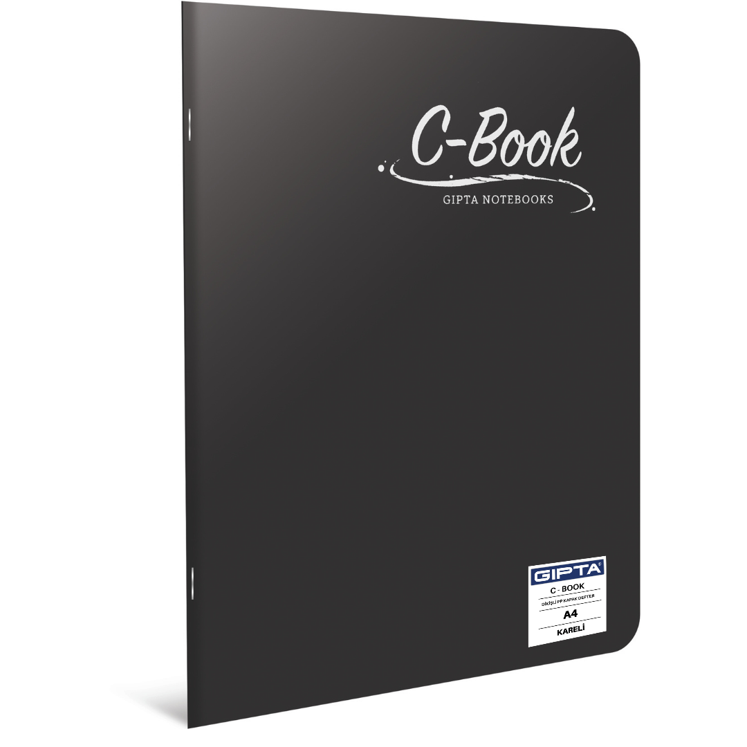 Gıpta C-Book PP Kapak A4 Kareli Defter Siyah - 100 Yaprak