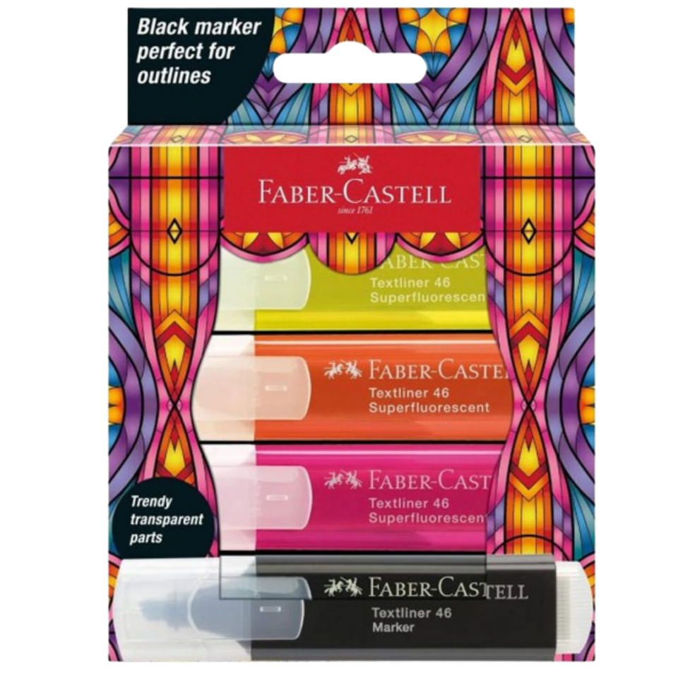 Faber-Castell Faber Castell Glassy Neon Fosforlu 4'lü 254693