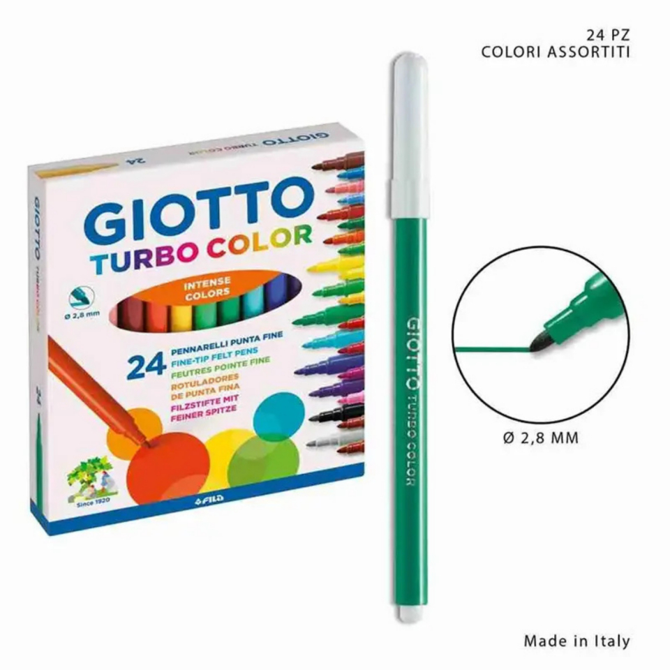 Giotto 417000 Turbo Color Keçeli Kalem 24'lü