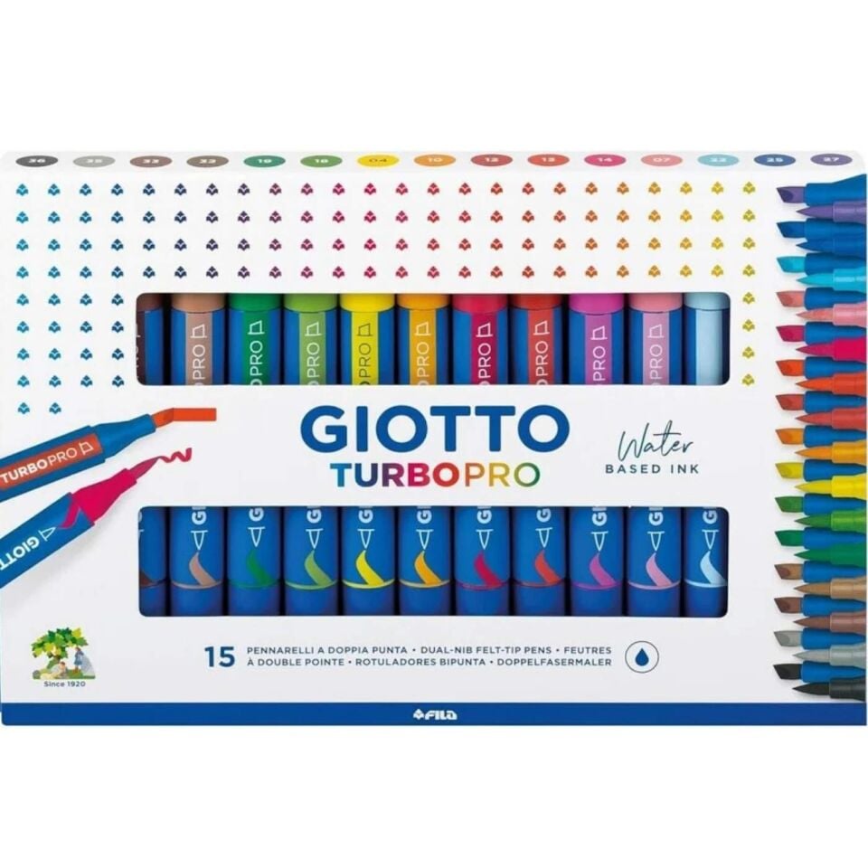 Giotto 427800 Turbo Pro Çift Uçlu Marker Kalem Seti 15'li