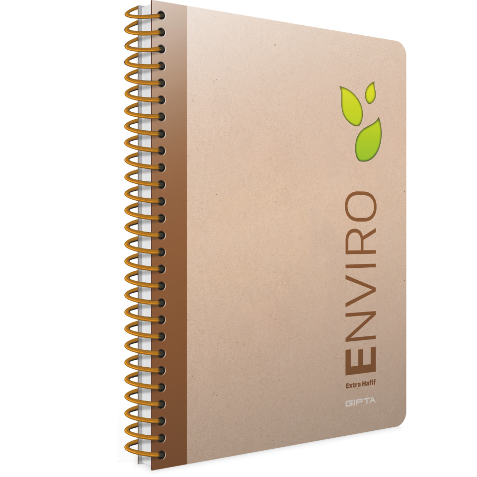 Gıpta 1995 Enviro Spiralli Kraft Sert Kapak Çizgisiz Defter 17x24 100 Yaprak