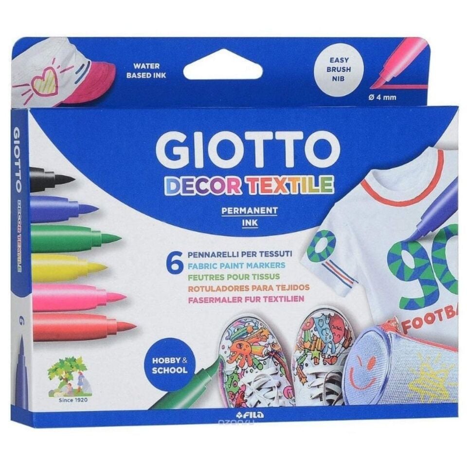 Giotto 500000 Decor Tekstil Boya Kalemi 6 Renk