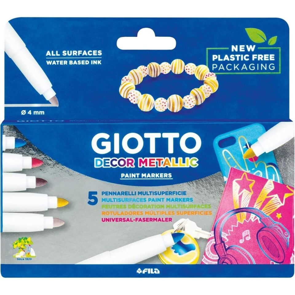 Giotto 453100 Decor Metalik Boya Kalemi 5 Renk