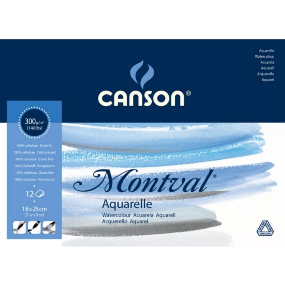 Canson Montval Suluboya Bloğu 18x25 cm 300 gr 12 Yaprak