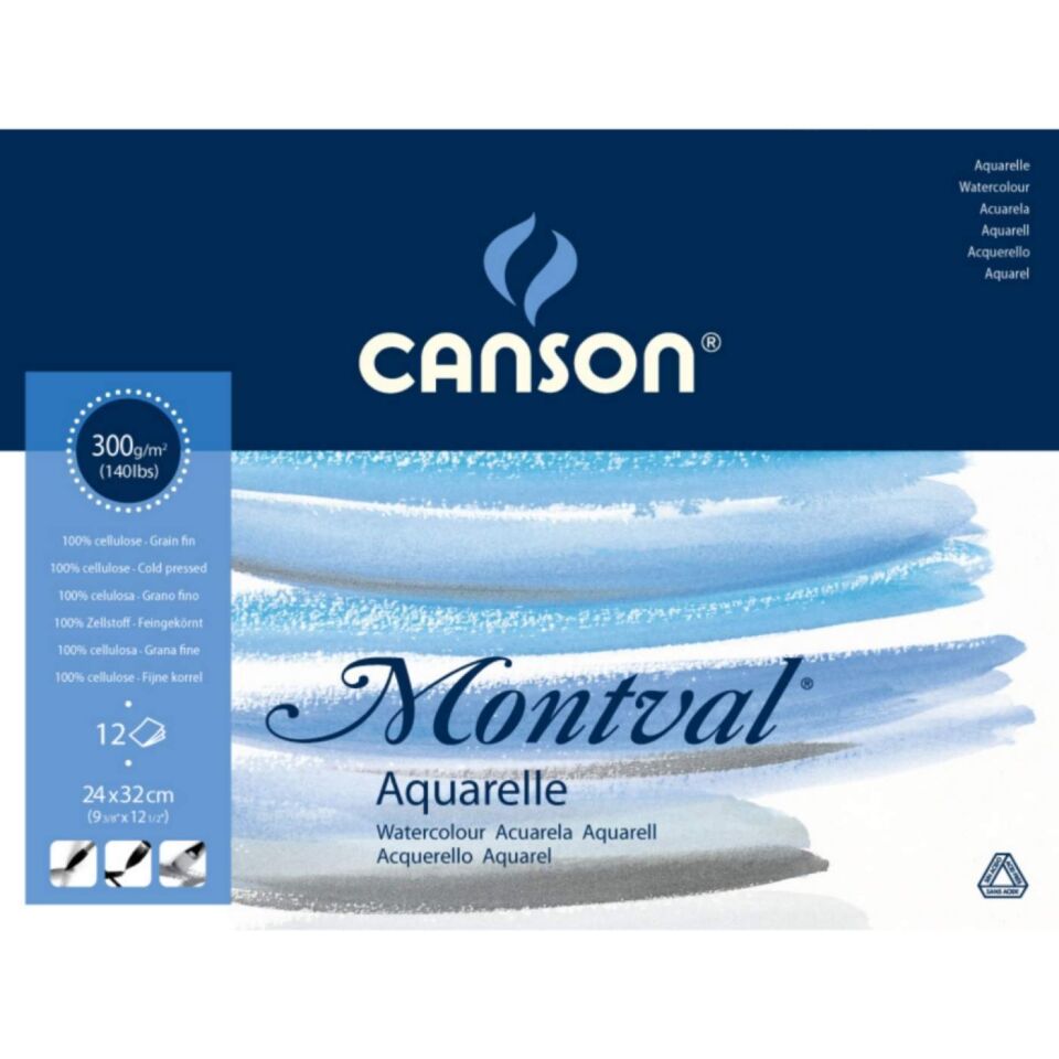 Canson Montval Suluboya Bloğu 24x32 cm 300 gr 12 Yaprak