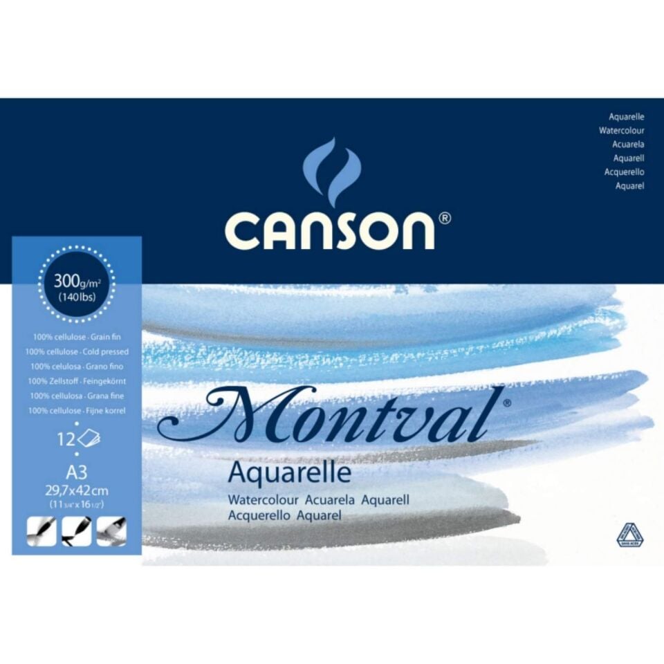 Canson Montval Suluboya Bloğu A3 cm 300 gr 12 Yaprak