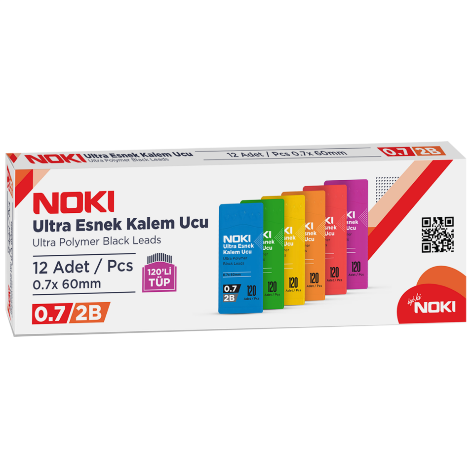 Noki 7216 0.7 mm 2B 60 mm Mekanik Kalem Ucu 120'li - 12 Adet