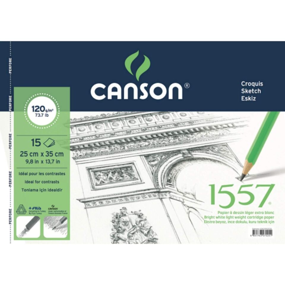 Canson 1557 Resim ve Çizim Bloğu 120 gr 25x35 15 Yaprak