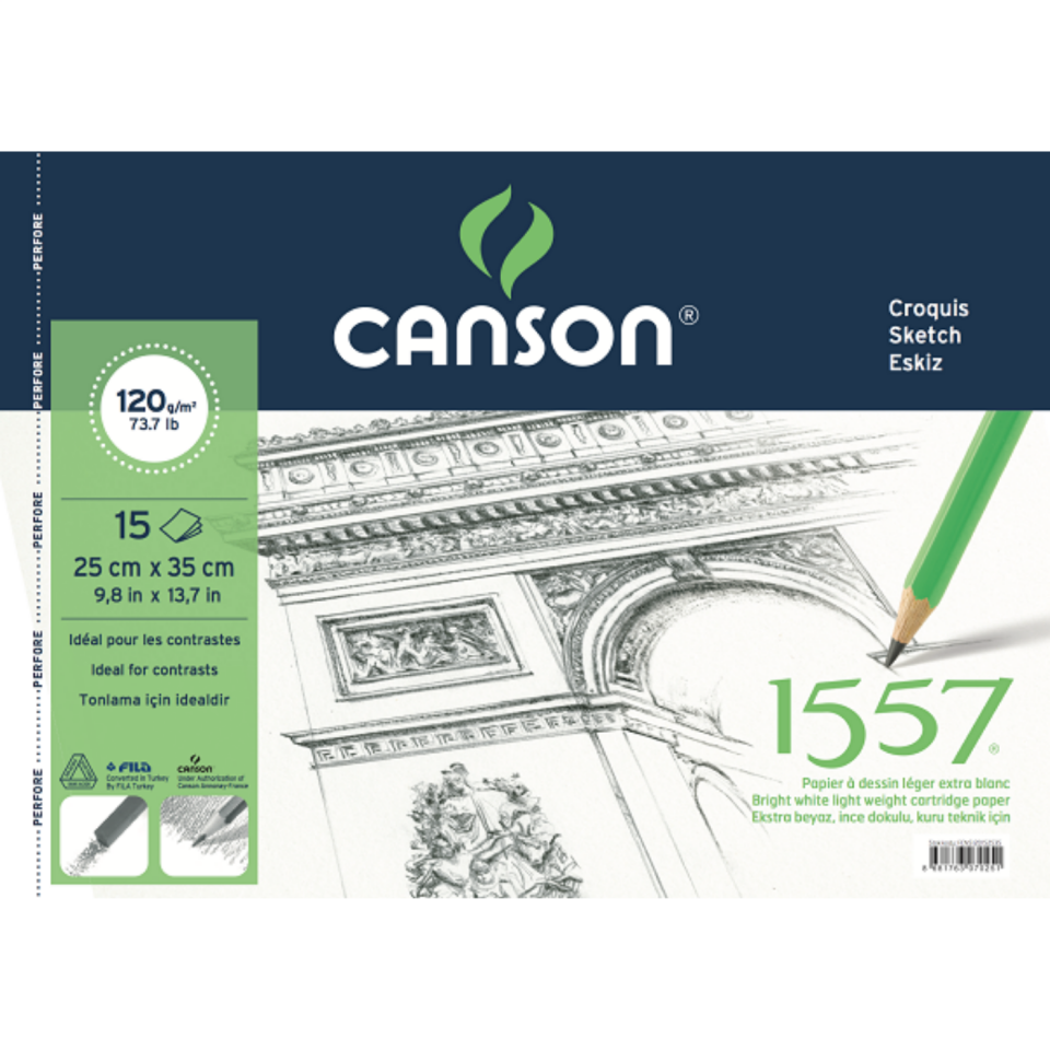Canson 1557 Resim ve Çizim Bloğu 120 gr 25x35 15 Yaprak