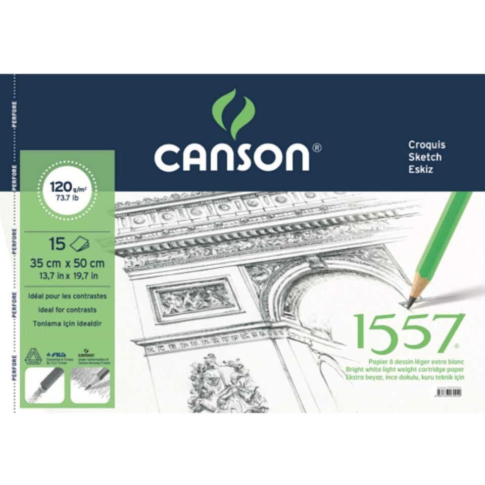Canson 1557 Resim ve Çizim Bloğu 120 gr 35x50 15 Yaprak