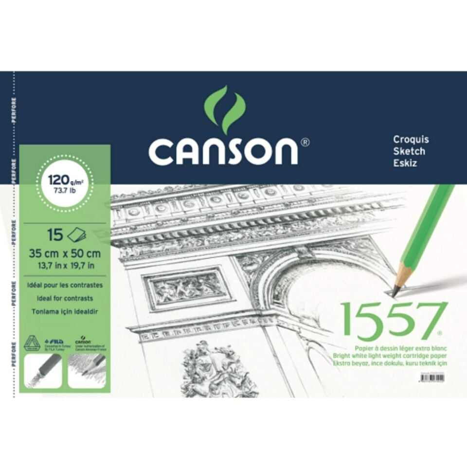 Canson 1557 Resim ve Çizim Bloğu 120 gr 35x50 15 Yaprak