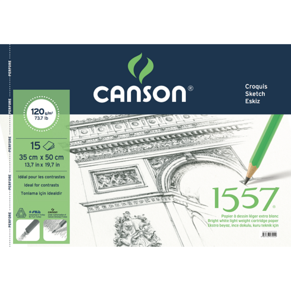 Canson 1557 Resim ve Çizim Bloğu 120 gr 35x50 15 Yaprak